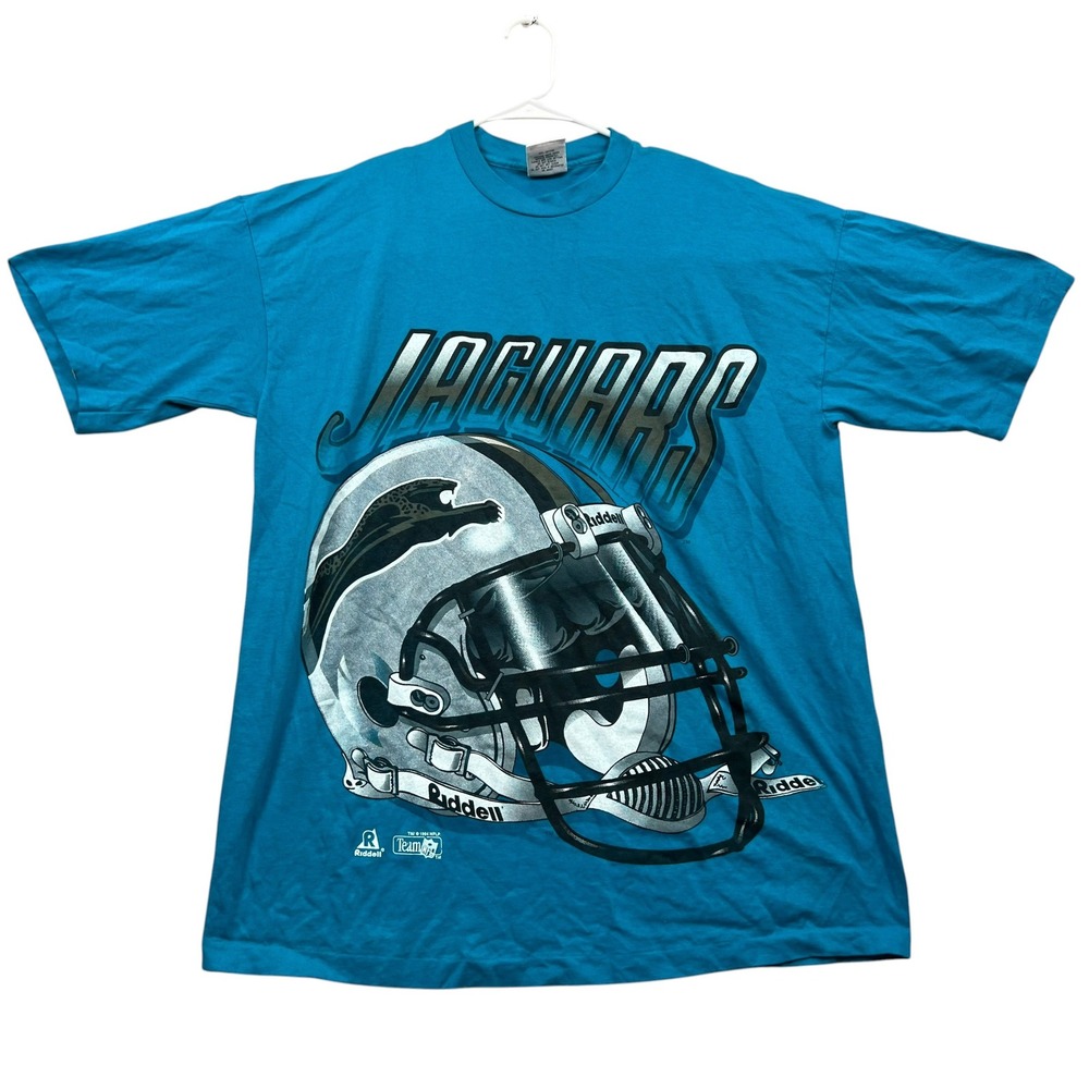 Riddell Jacksonville Jaguars T-Shirt Mens XL Teal Vintage 1994 NFL Banned Logo